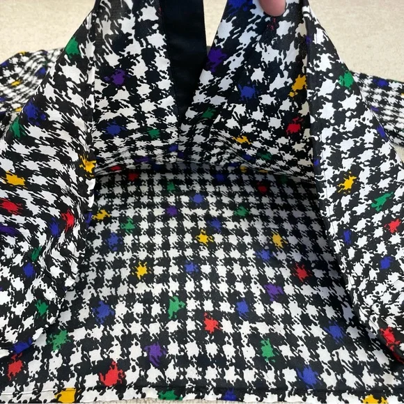 Vintage Impressions of California Colorful Houndstooth Button Down Blouse - Picture 10 of 14